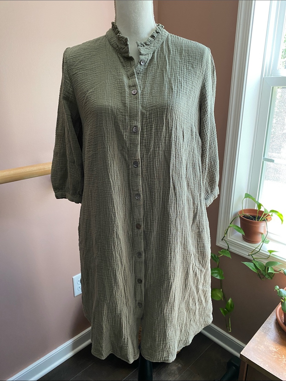 Soft Surroundings green gauze dress S